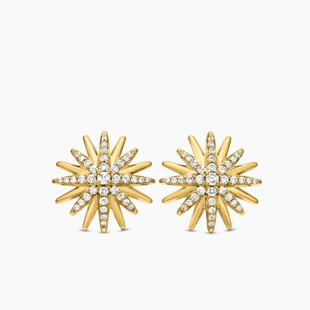 David Yurman Gold Sunflower Diamond Stud Earrings